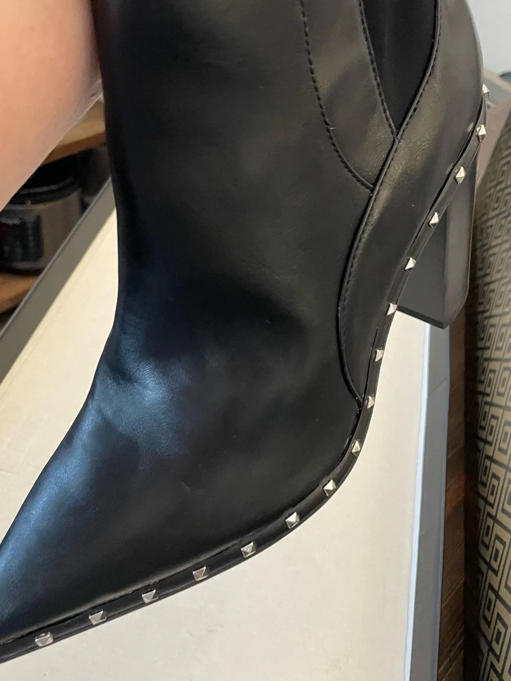 Charles By Charles David Black Studded Over-the-Knee Block Heel Boots